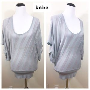 Bebe Knit Metallic Top Size M