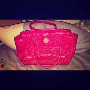 Gently used pink leather Antonio Melani purse