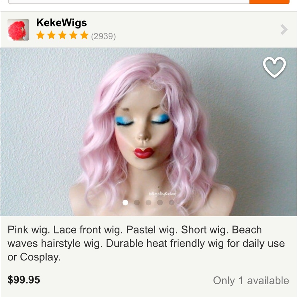 Pink keke wig from Etsy