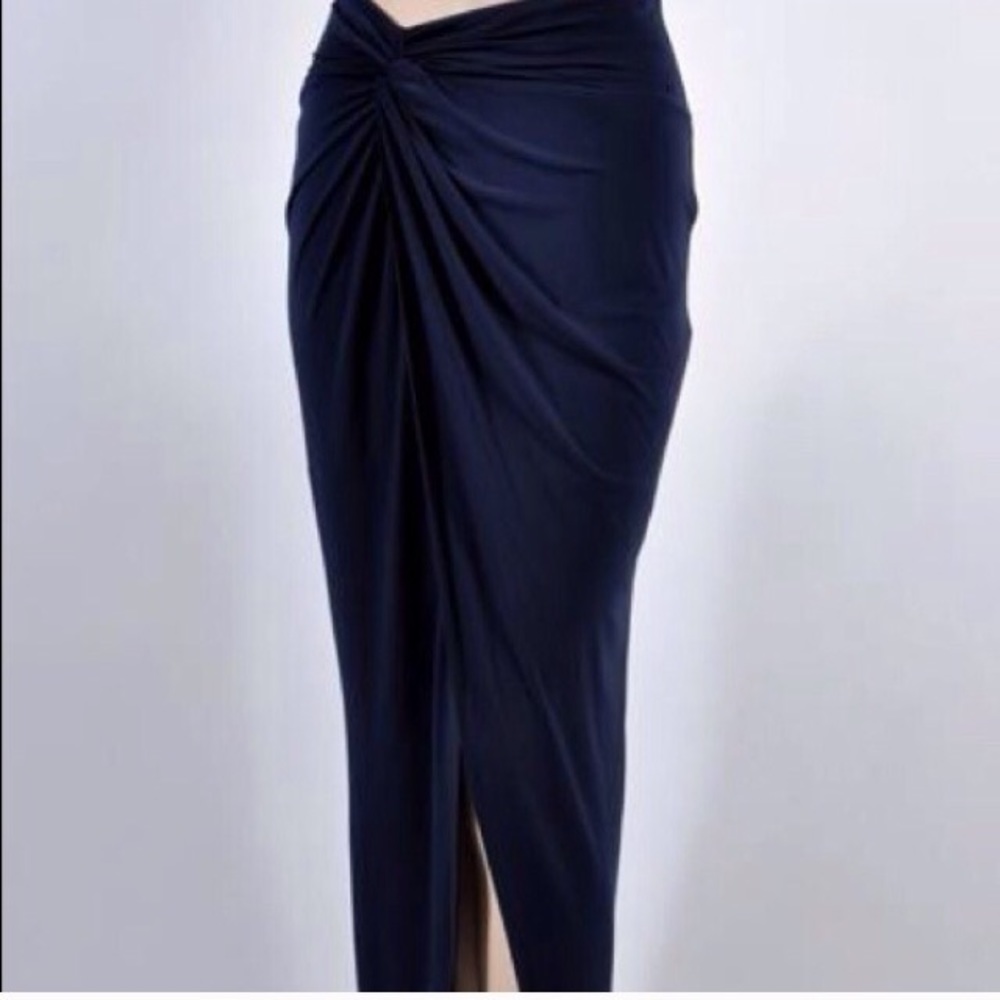 Long black wrap knotted skirt size small