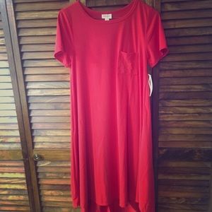 BNWT Lularoe true red XS Carly