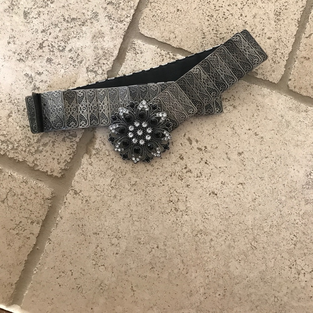 Metal Detailed Belt with GemStone Accents
