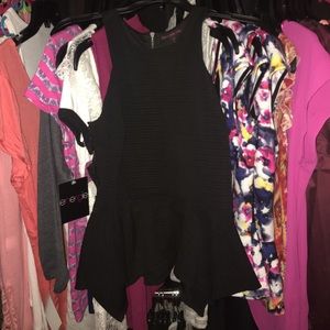 NWT Material Girl Black Peplum Top Sz Medium 💜
