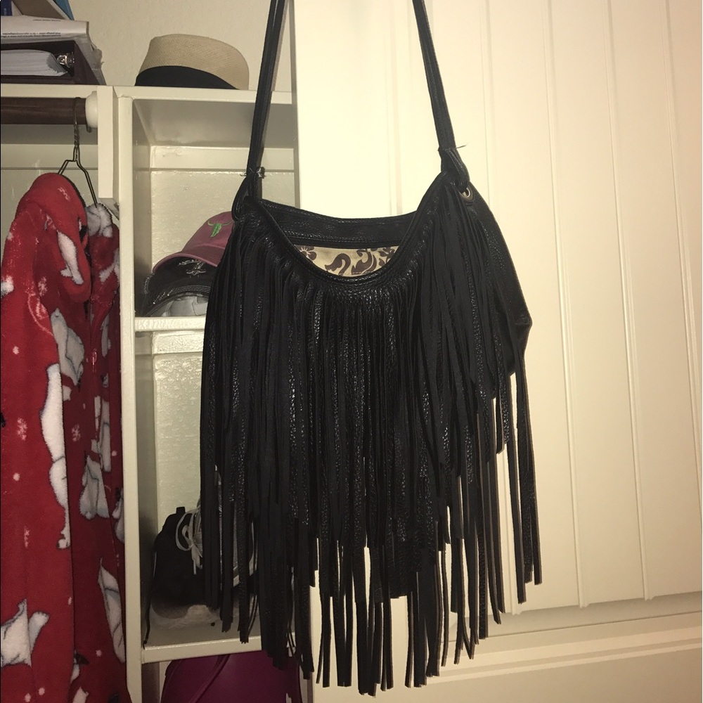 Fringe cross body purse