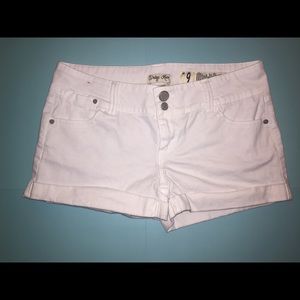 White jean shorts