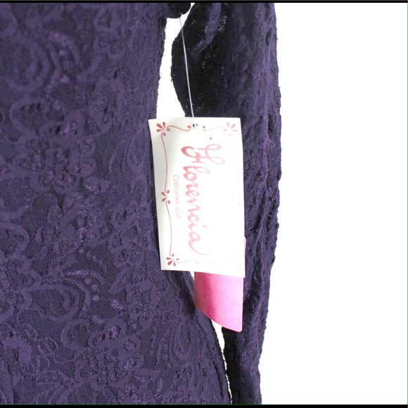 Florencia Fiume of CA Purple Lace Dress Open Back - Picture 5 of 7