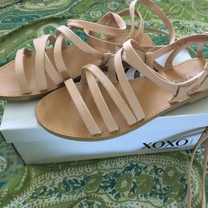 Blush Lace Up Sandals