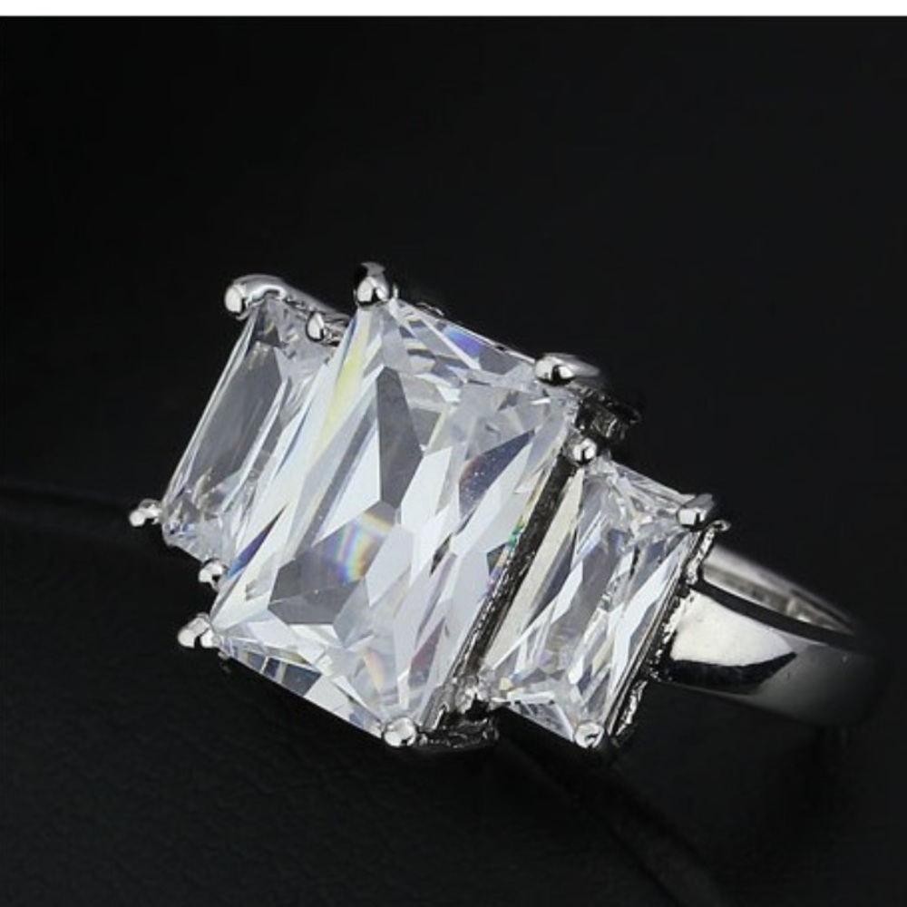 Platinum plated engagement ring