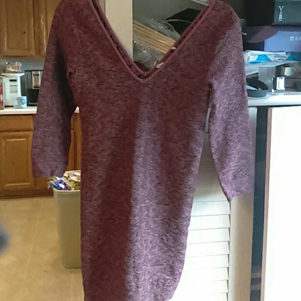 Bcbg purple black body con dress