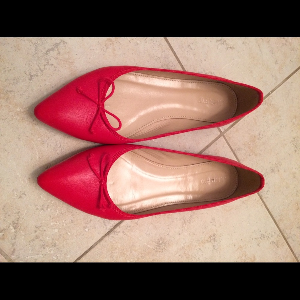 J Crew poppy red flats