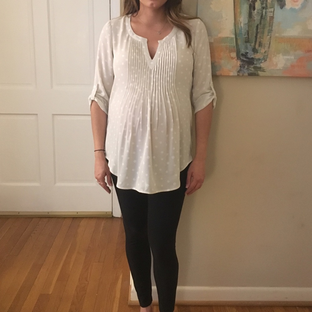 Split Neck Maternity Blouse