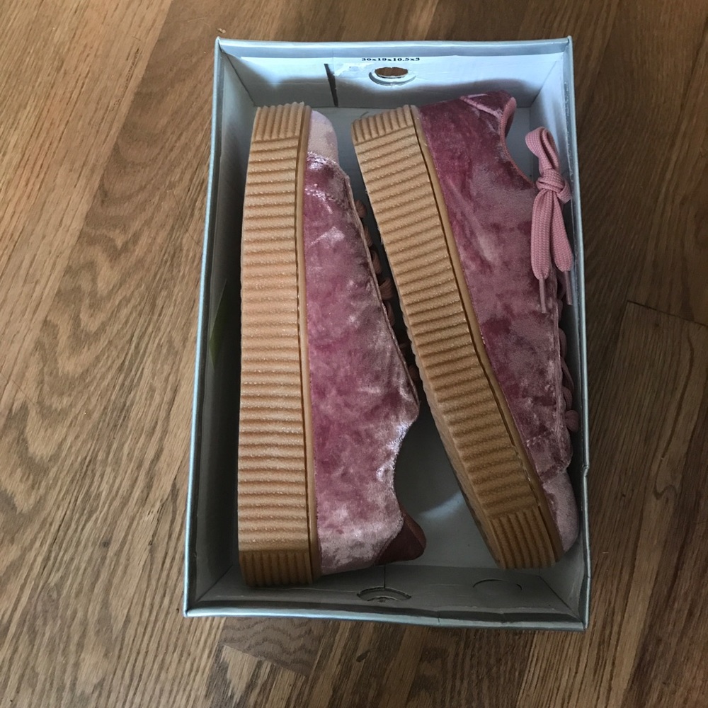Pink Velvet Creeper Sneakers