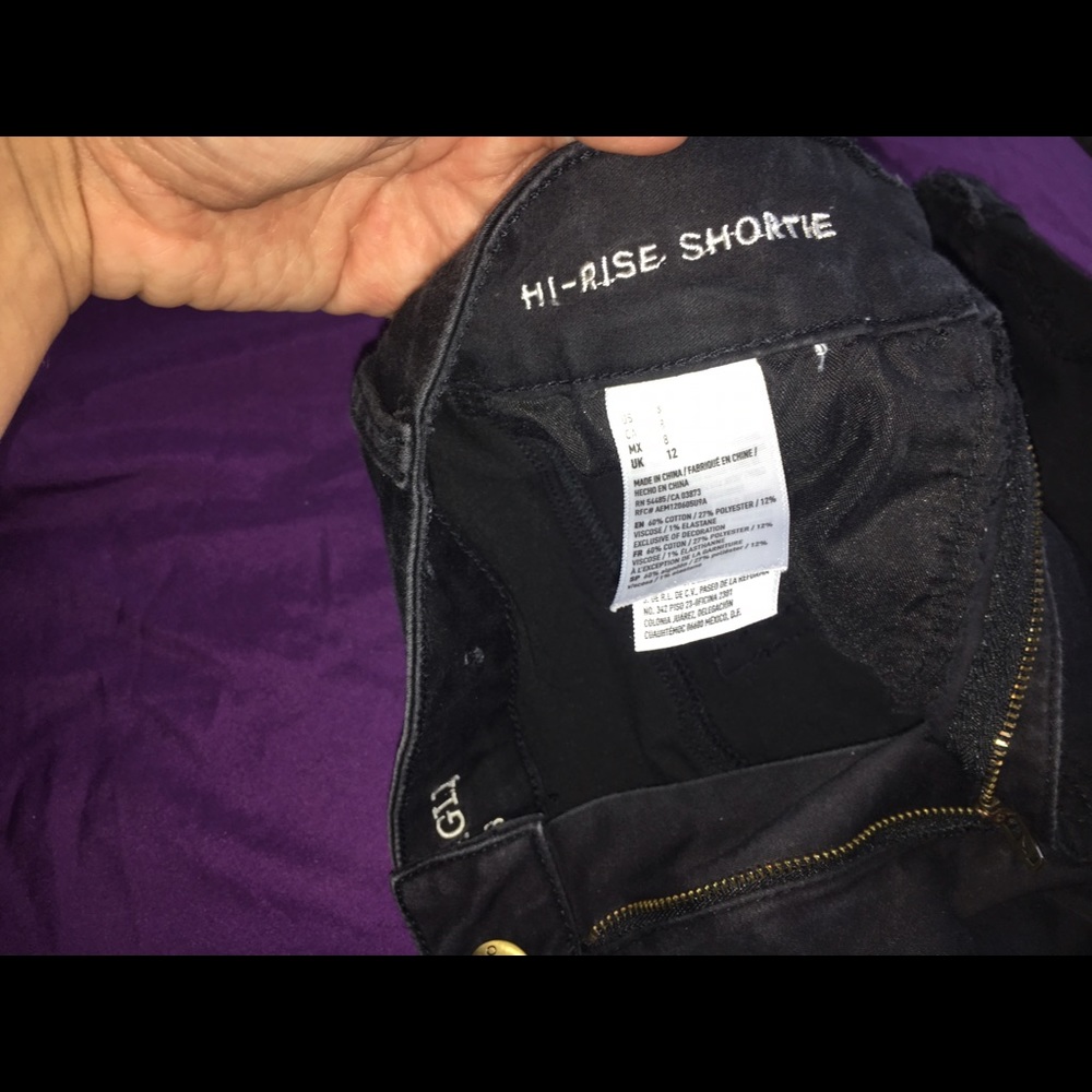 Black Denim X high rise shorts- American Eagle