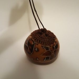 Imported Peruvin gourd carved mini change holder
