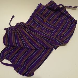 Imported striped hippie pants/elastic waist size