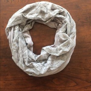 Grey lace infinity scarf