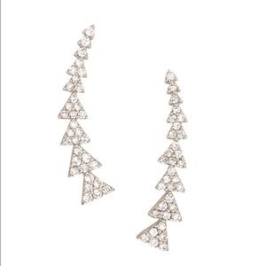 Pave Triangle Ear Climbers