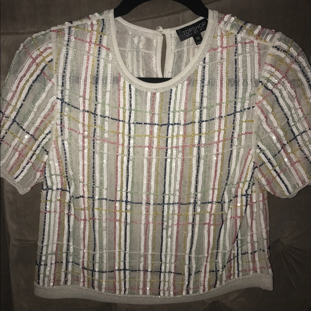 topshop beaded crop top