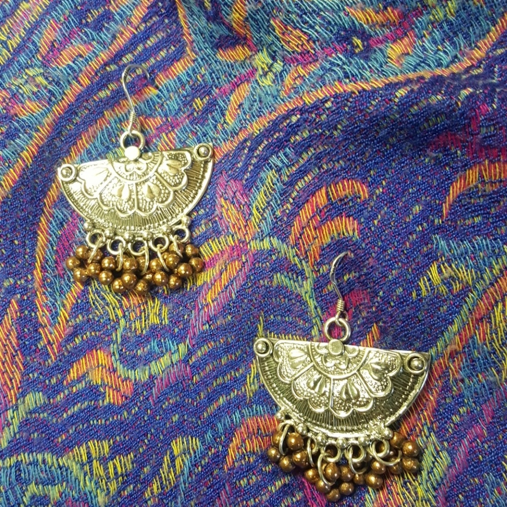 Handmade Sterling Silver and Copper Earrings