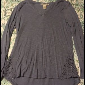 American Rag long sleeve shirt with crochet detail