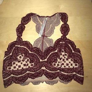 Free people maroon lace bralette