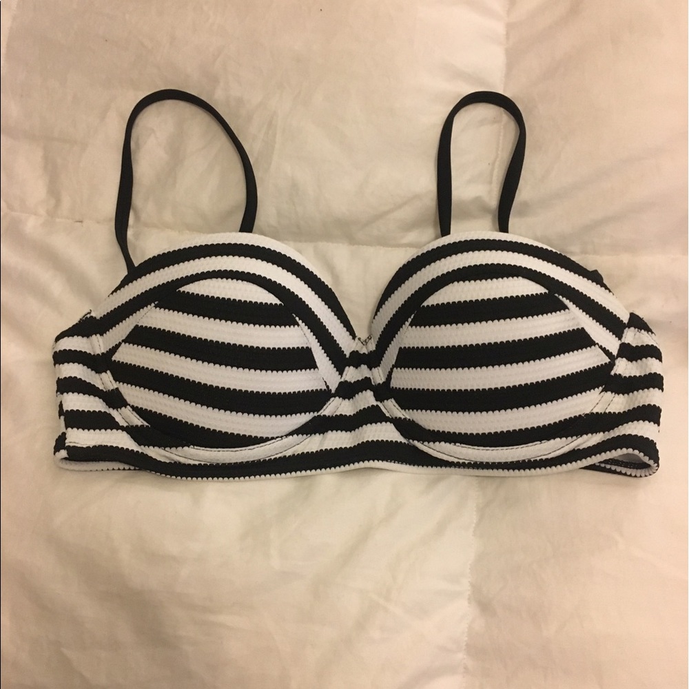BN black & white stripe swim top