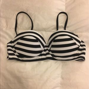 BN black & white stripe swim top