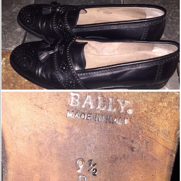 BALLY BLACK CALF LEATHER TASSEL WINGTIP SHOES 9.5D main image 7