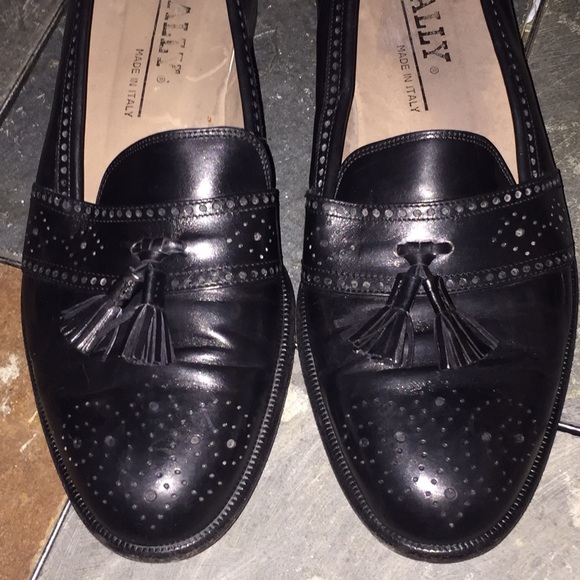 BALLY BLACK CALF LEATHER TASSEL WINGTIP SHOES 9.5D main image 5