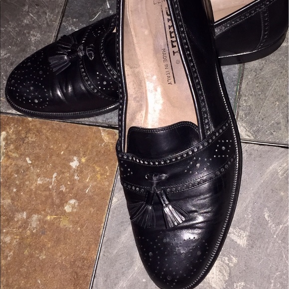 BALLY BLACK CALF LEATHER TASSEL WINGTIP SHOES 9.5D main image 6