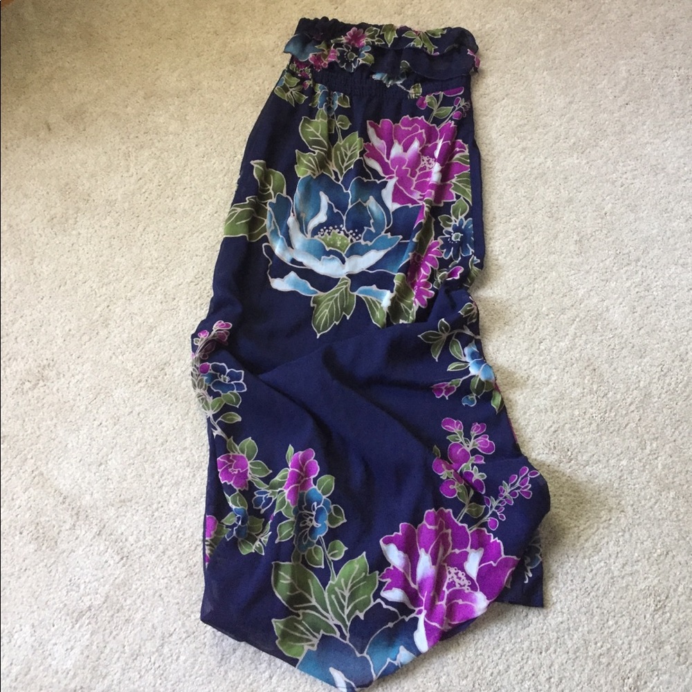 Floral strapless Maxi Dress- Size XS