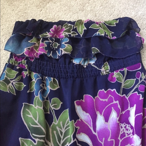 Floral strapless Maxi Dress- Size XS - Picture 2 of 4