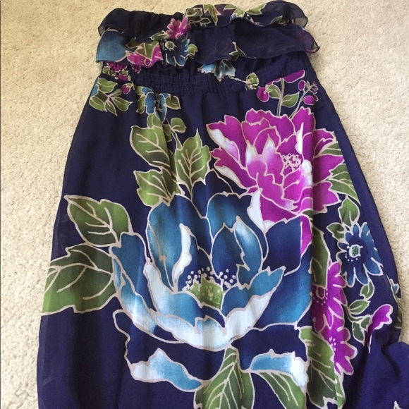 Floral strapless Maxi Dress- Size XS - Picture 4 of 4