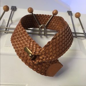 🌺 Lands' End Chestnut Braided Leather Hip Belt 🌺