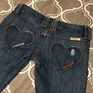 Frankie B heart pocket flare jeans