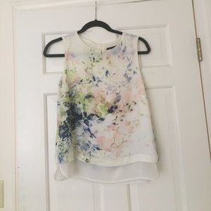 floral sleeveless blouse