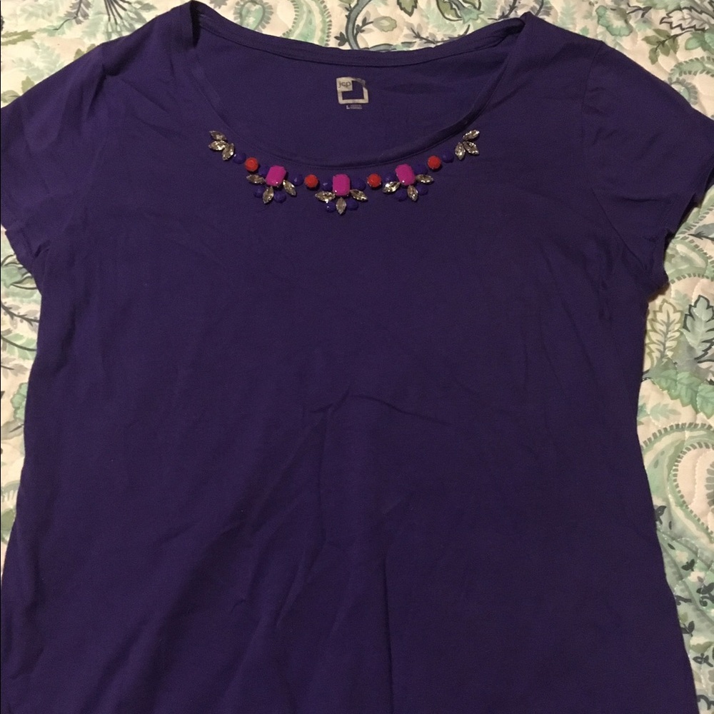 ☀️Purple gem embellished purple JCP tee