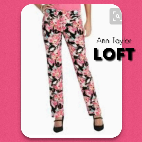 NEW Ann Taylor LOFT Marisa Cropped Pants Floral 16 - Picture 2 of 5