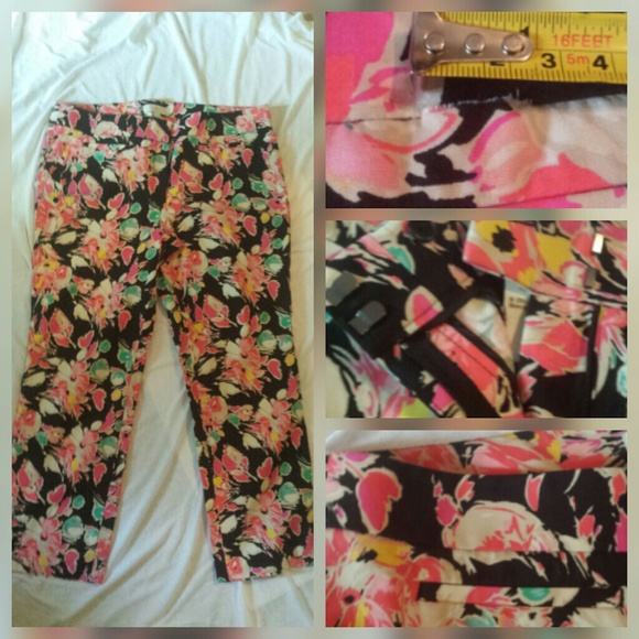 NEW Ann Taylor LOFT Marisa Cropped Pants Floral 16 - Picture 4 of 5