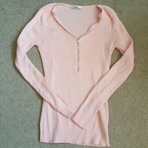 Ribbed Zip-up Sweater