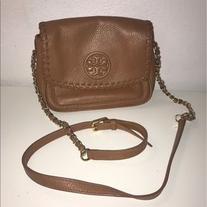 Camel Tory Burch crossbody bag