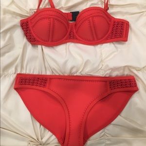 TRIANGL Red Piper Velvet Bikini- Neoprene NWOT