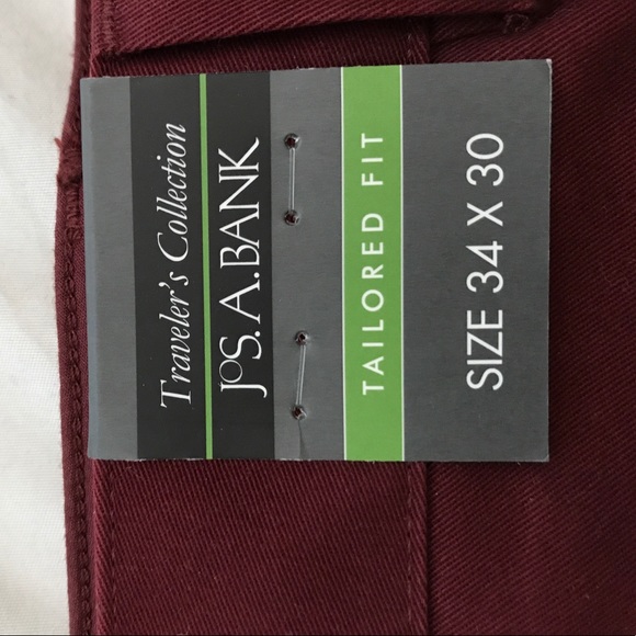 JoS. A. Banks Tailored Fit Pants - Burgundy - Picture 2 of 2