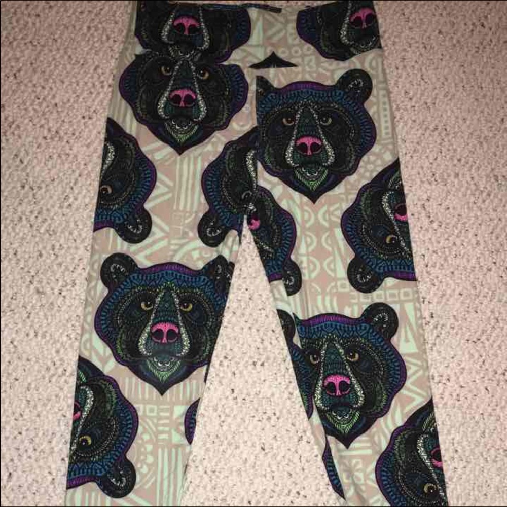 Os mosaic bear leggings LULAROE