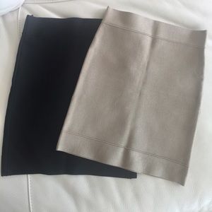 Black and gold tube skirts