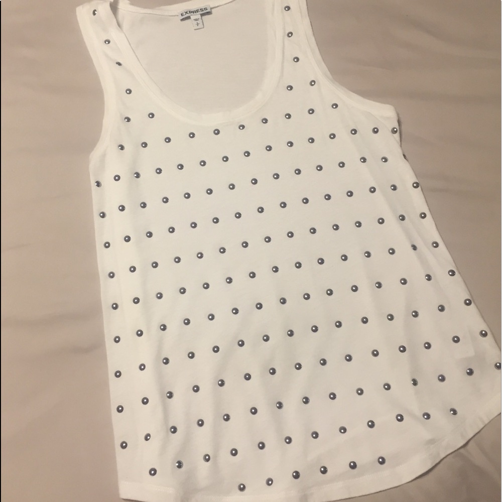 White Tanktop with Silver Gems *Like New