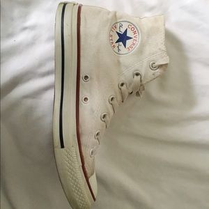 White Converse All Star High Tops (size 8)