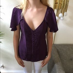 Elizabeth & James silk purple top