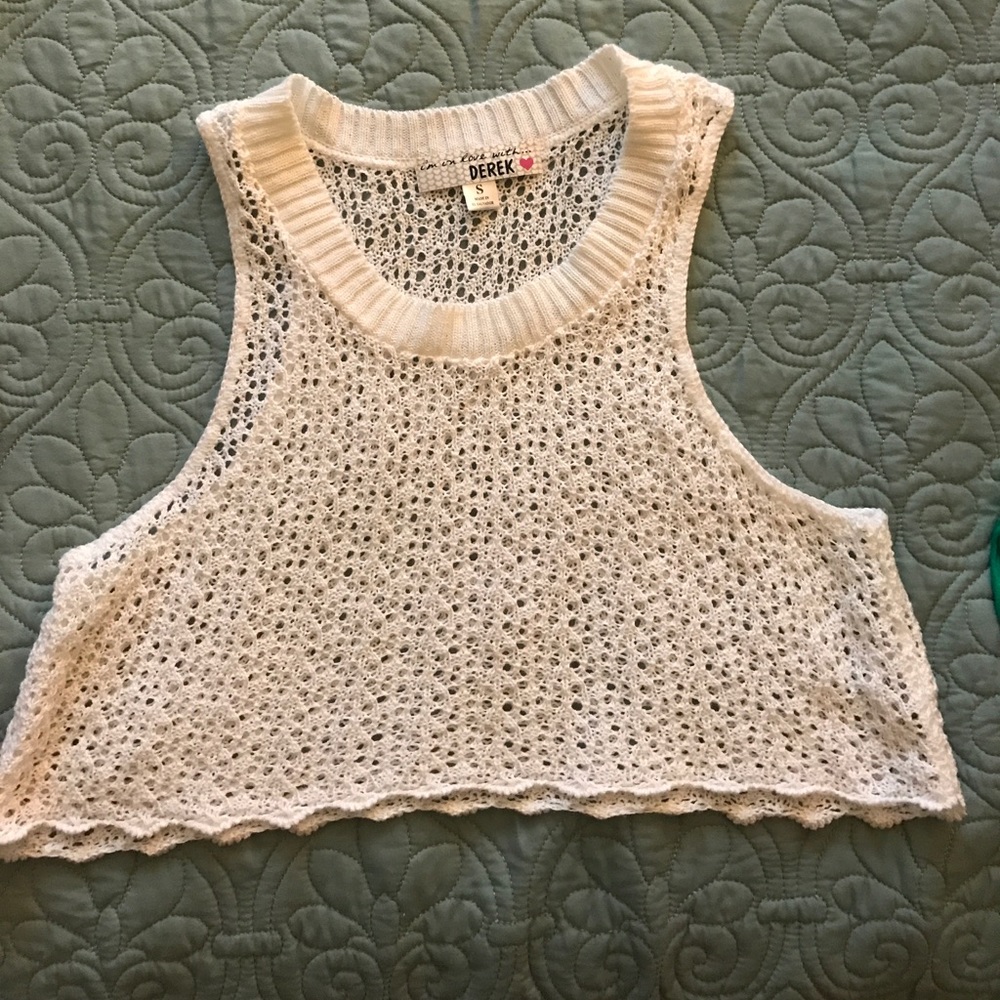 White knit half top