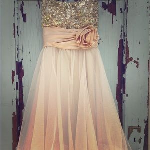 Elegant, Sparkly Gold Homecoming Dress